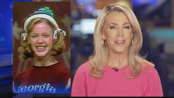Deborah Norville in 2025 next to a picture of herself from 1976